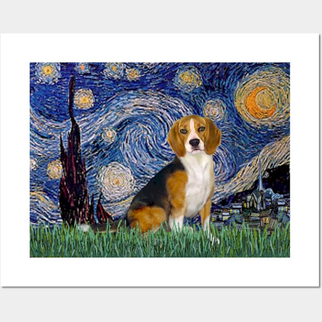 Starry Night Adapted to Include a Beagle Wall Art by Dogs Galore and More